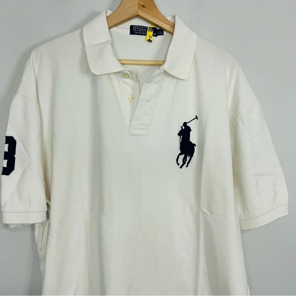 Vintage Polo RL White Big Pony Classic Polo 2XL
